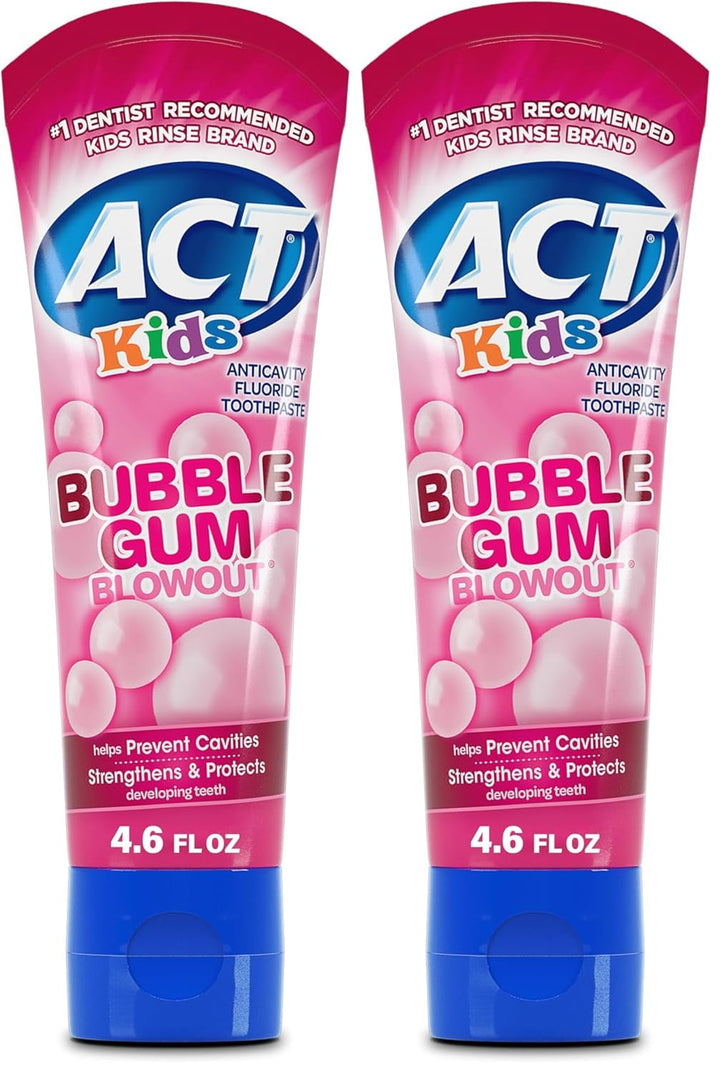 Kids Anticavity Fluoride Toothpaste 4.6 Oz. Bubble Gum Blowout