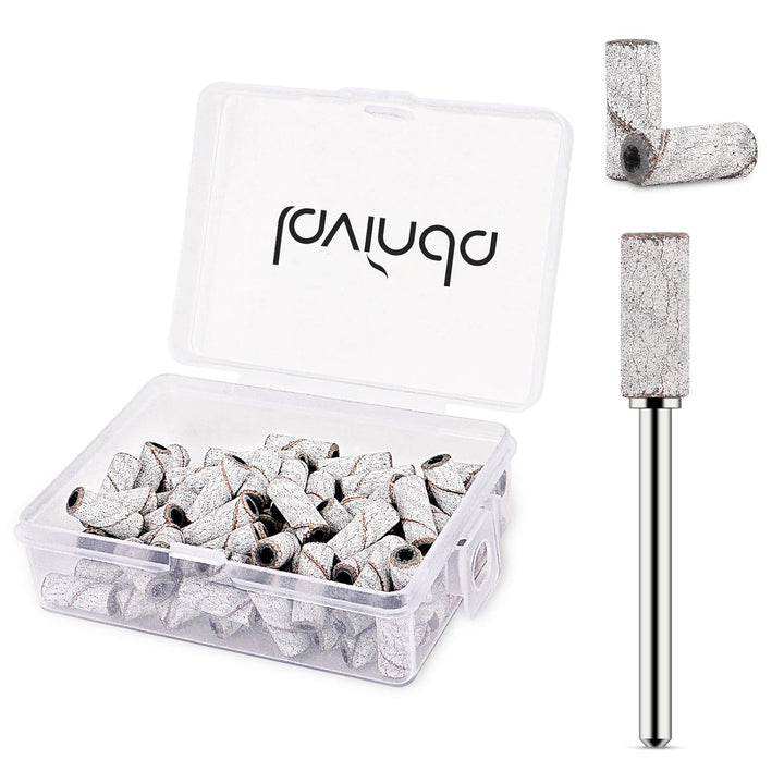 Small Sanding Bands Nail Drill Bit, 80 Piece Extra Fine Sanding Bands for Nail Drill with 3.1Mm Mandrel Bit for Acrylic Nails Gel Removing Shaping Polishing Nail Salon Use (240 Grit, Pink)