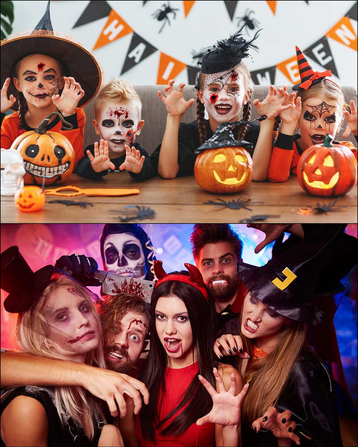 3PCS Halloween Fake Blood Makeup Kit 5.04Oz - 2.04Oz Fake Blood Spray, 2.04Oz Dripping Blood, 1.36Oz Coagulated Gel Blood, Realistic Washable Fake Blood Makeup for Zombie Vampire Clown Monster Cosplay