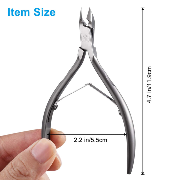 Cuticle Trimmer 3/4 Jaw Extremely Sharp Cuticle Nippers Scissors Stainless Steel Clippers Cutter Remover Pedicure Manicure Nail Tool,  X7, Space Gray