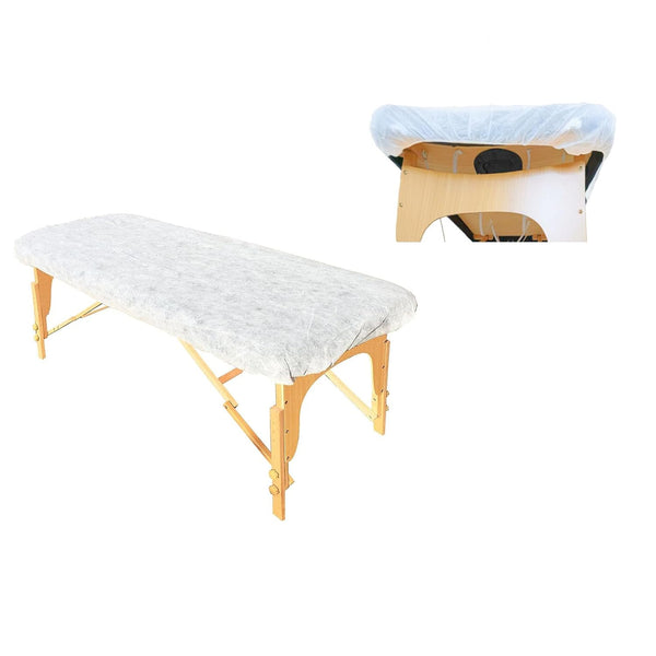 Disposable Fitted Massage Table Sheets Pack of 20 Bed Covers with Elastic Maximum 82 X 35 Inches White LZ015W