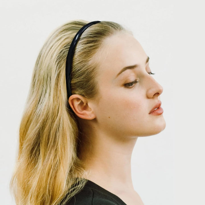 Plastic Thin Skinny Headbands - Headbands for Women - Plain Headband for Girls DIY - Hair Bands Teeth Comb Headband Halloween Comb - Black