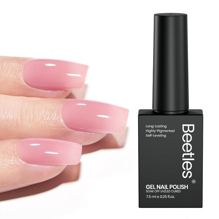 Beetles White Gel Nail Polish Black Gel Polish Kit 2 Pcs 15Ml Black and White Polish French Nails Soak off Led Nails Art Manicure Salon Diy at Home