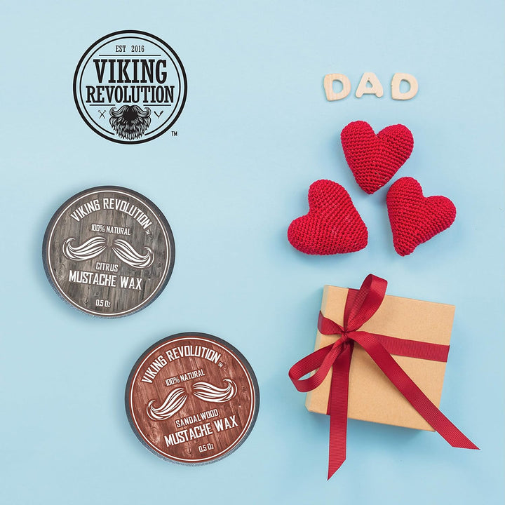 Mustache Wax 2 Pack - Beard & Moustache Wax for Men - Strong Hold Helps Train Tame & Style (Citrus & Sandalwood, 2 Pack)