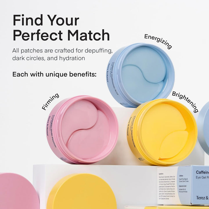 under Eye Patches for Dark Circles - 60 Korean Hydrogel Masks for Puffiness, Bags with Caffeine, Hyaluronic Acid, Niacinamide - Undereye Brightening, Hydrating, Anti-Wrinkle & Cooling