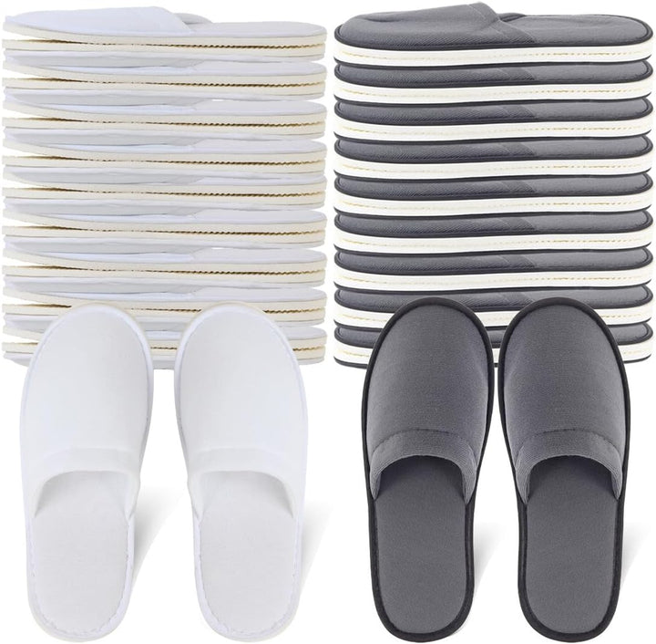 20 Pairs Disposable Slippers for Guests Hotel Slippers Spa Slippers Non-Slip Washable House Slipper Bulk for Adult for Men and Women