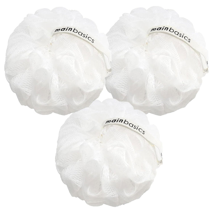 Bath Shower Loofah Sponge Pouf Body Scrubber Exfoliator Body Wash Sponge (Set of 3, Airy Blossom)