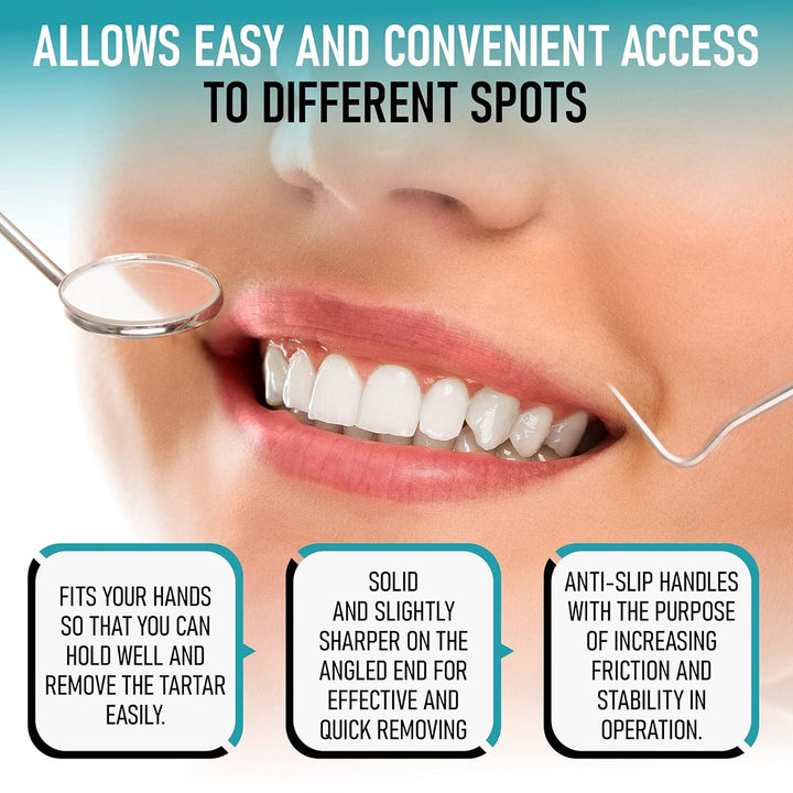 Dental Kit Tools, 10 Pack Stainless Steel Plaque Remover, Dental Tools to Remove Plaque and Tartar, Oral Care Kit with Plaque Cleaner, Tartar Pick, Tooth & Tongue Scraper for Dentist, Personal, Family