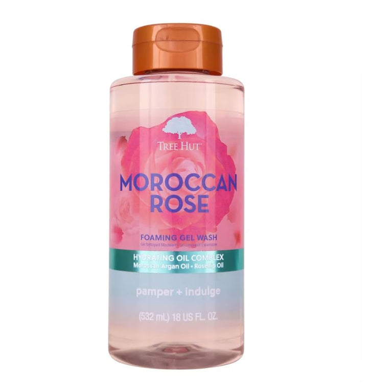 Moroccan Rose Shea Sugar Scrub, Exfoliating, Hydrating & Moisturizing Body Scrub with Shea Butter & Nourishing Essential Oils, Smooth & Soften Skin, 18 Oz