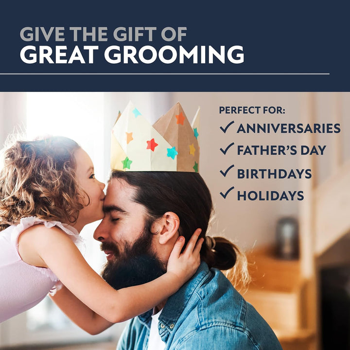 Beard Straightener for Men -Premium Heated Beard Brush Kit W/Anti-Scald Feature, Dual Action Hair Comb and Hard Shell Travel Case for Medium to Long Beards - Costume and Grooming Gifts for Men