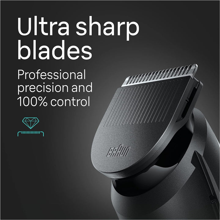 All-In-One Style Kit Series 5 5471, 8-In-1 Trimmer for Men with Beard Trimmer, Body Trimmer for Manscaping, Hair Clippers & More, Ultra-Sharp Blade, 40 Length Settings, Waterproof