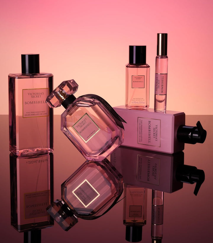 Bombshell Mini Fragrance Mist, Notes of Purple Passion Fruit, Shangri-La Peony & Vanilla Orchid, Travel Size Body Spray for Women (2.5 Oz)