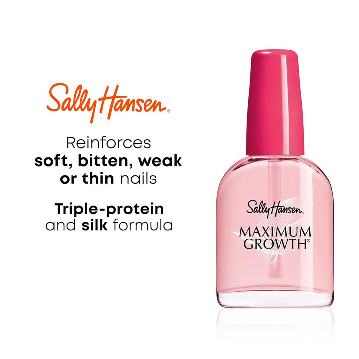Nail Treatment Maximum Growth® Nail Strengthener | Base Coat & Nail Protectant | Triple Protein & Silk Formula for Strong, Healthy Nails