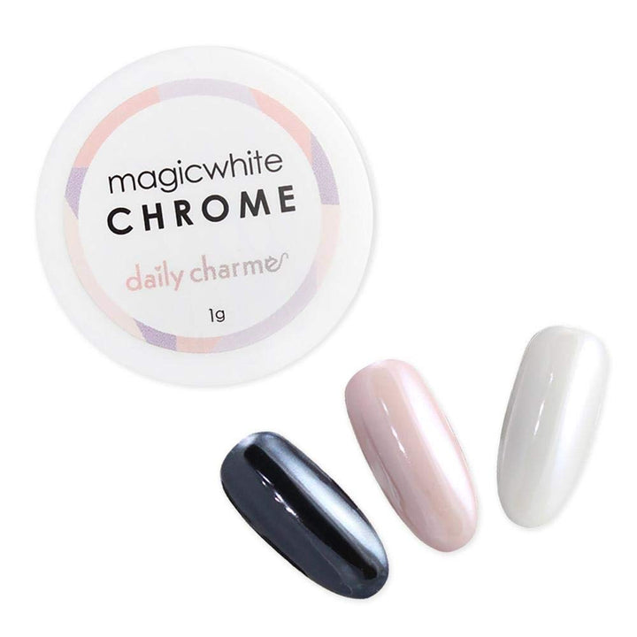 Magic White Nail Chrome Powder (White) 1G, Pearlescent Nail Chrome Powder, Glazed Donut, Nail Art Decoration, Home Diy/Nail Salon Manicure