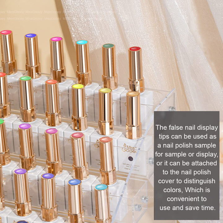 120Pcs Color Display Tips, Clear Nail Art Display Chart Nail Polish Swatches Dots with Adhesive Sticker for Nail Polish