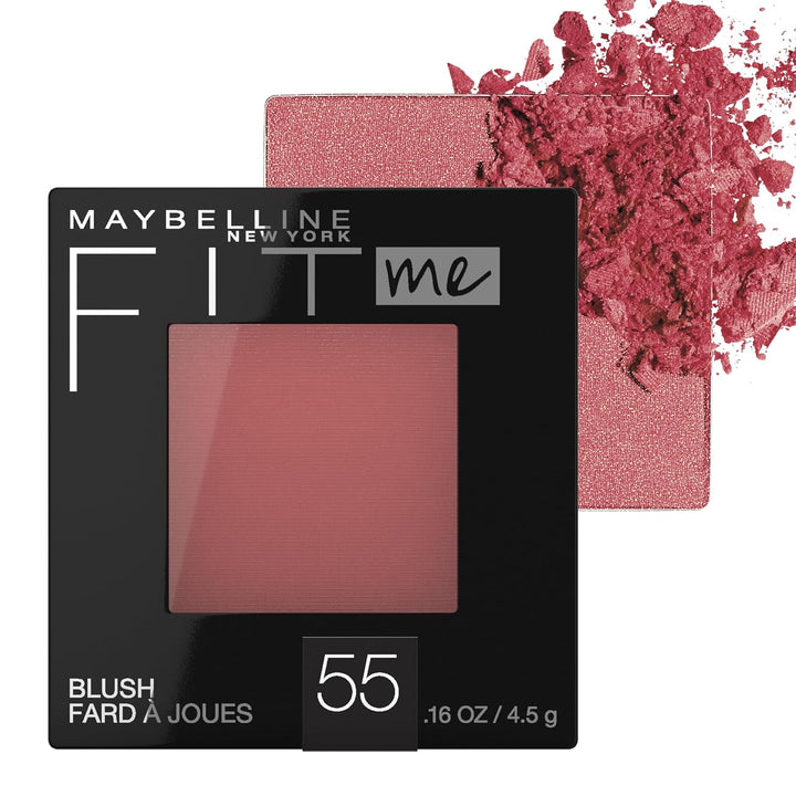 Fit Me Powder Blush, Lightweight, Smooth, Blendable, Long-Lasting All-Day Face Enhancing Makeup Color, Mauve, 1 Count