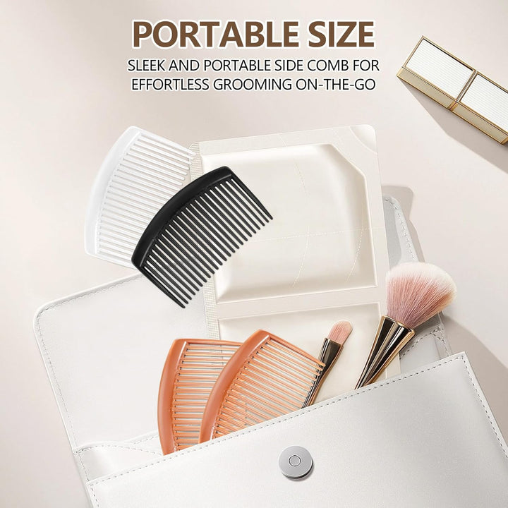 6PCS 3.15IN Hair Side Comb with 3 Colors, Professional Barber Comb for Styling and Grooming, French Combs for Wedding, Dating and More