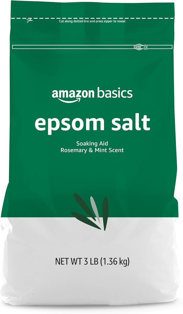 Epsom Salt Soaking Aid, Rosemary & Mint Scent, 3 Pound (Pack of 1) (Previously Solimo)