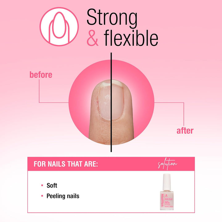 Ridge Filler Formula 3 – Clear Ridge Filler for Nails, Base Coat, Nail Strengthener Polish for Hard & Brittle Nails, 0.5 Fl Oz