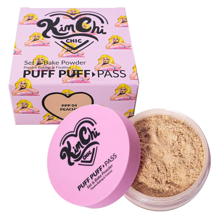 Beauty Puff Puff Pass Set and Bake Setting Powder for Makeup, Extra Fluffy Loose Face Powder Poof, Soft Natural Face Makeup for Uneven Skin Tone, 03 Translucent