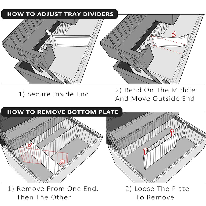 Makeup Train Case Professional Adjustable - 6 Trays Cosmetic Cases Makeup Storage Organizer Box with Lock and Compartments 14 Inch Large Black