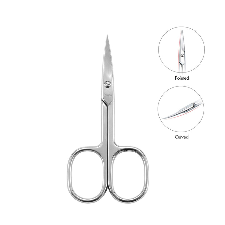 Premium Manicure Scissors Multi-Purpose Stainless Steel Cuticle Pedicure Beauty Grooming Kit for Nail, Eyebrow, Eyelash, Dry Skin Curved Blade 3.5 Inch