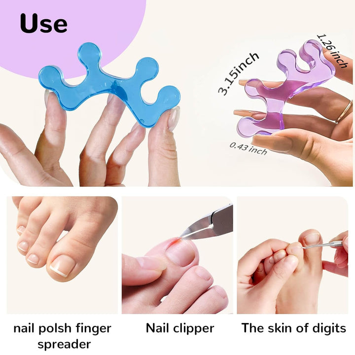 Toe Separators for Pedicure,Toe Separators for Women,Pedicure Toe Spacers for Separating Toenails or Nails,Easy Finger and Toenail Polish Grooming,Soft Gel Toe Spacers Pedicure Kit.