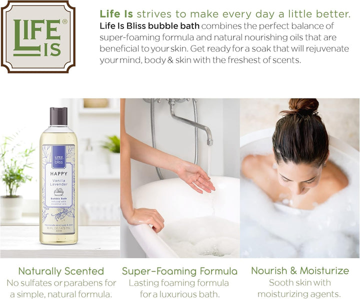 Bliss | 3 Fresh & Soothing Scents | Variety Pack | Liquid Bubble Bath 16 Fl Oz