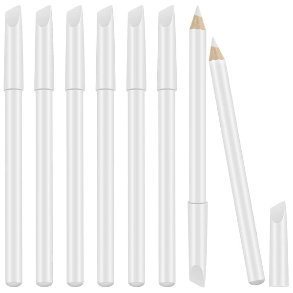8 Pieces White Pencil under Nail 2-In-1 Nail Whitening Pencils French White Manicure Pencils with Cuticle Pusher for DIY French Art Manicure Supplies