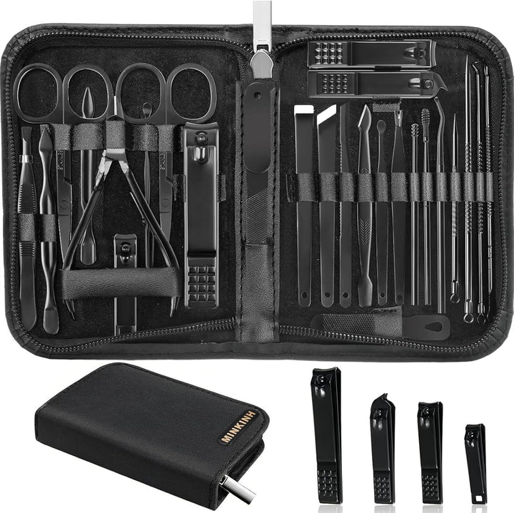 Manicure Set Professional Nail Clipper Kit-26 Pieces Stainless Steel Manicure Kit,Nail Care Tools with Luxurious Travel Case