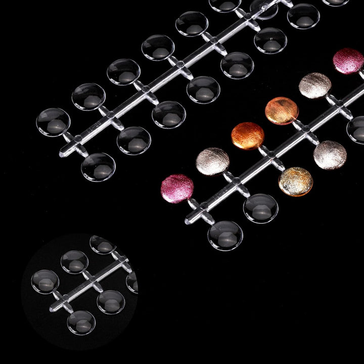 240 Pcs Nail Polish Swatch Dots round False Nail Display Tips Transparent Nail Art Color Display Chart with Adhesive Sticker for Nail Polish Training Practicing