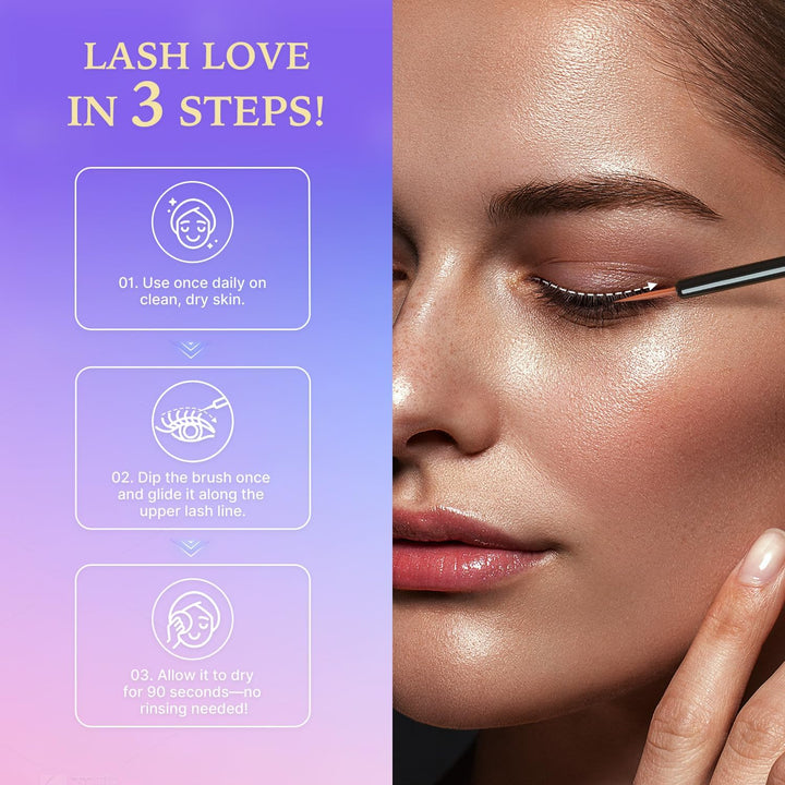 Lash Serum for Eyelash Growth: Eyelash Growth Serum with Advanced Formula to Boost Longer Fuller and Thicker Looking Lashes - Vegan & Cruelty-Free for Sensitive Eyes 3Ml