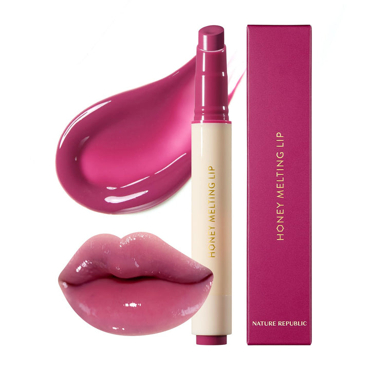 HONEY MELTING LIP GLITTER & PLUMPING (16 MIDNIGHT SPARKLE) SOFT LIP STICK Moisturizing Gloss, Volumizing Formula, Color Changing Sheer Tint, Shine Glimmer Finish, Korean Make Up