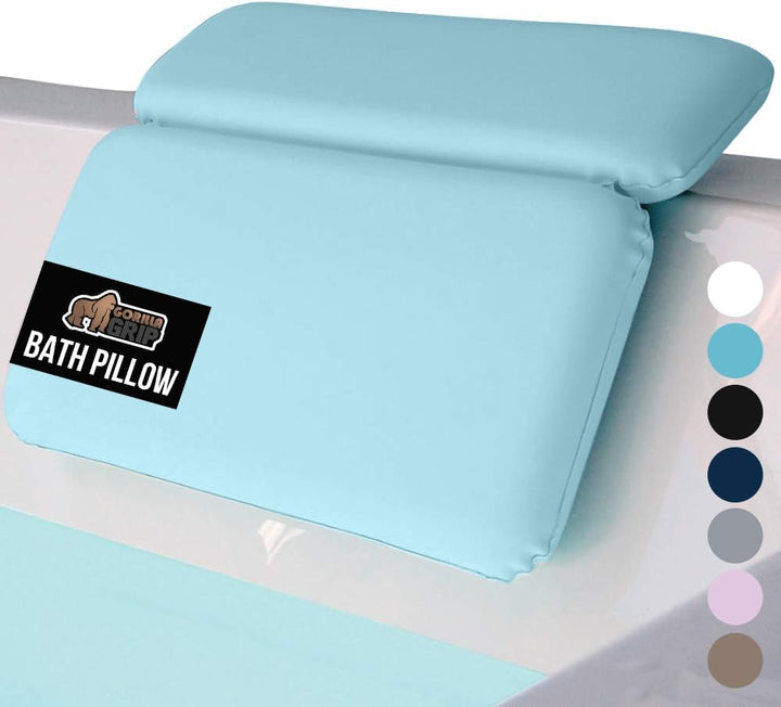 Bath Pillow for Tub, Improved Suction Cups, Luxury Bathtub Pillows, Headrest for Neck and Back Support, Relaxing Home Spa, Hot Tubs and Bathroom Essentials, Gifts for Women, 2 Panel White