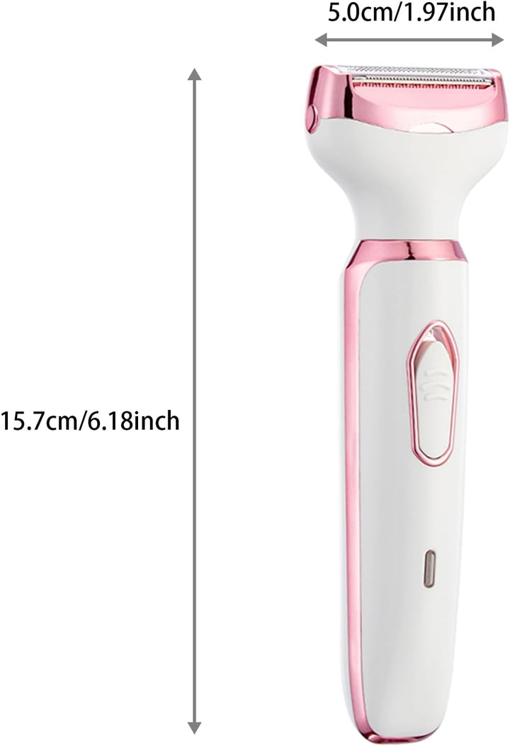 4-In-1 Electric Razor for Women - Rechargeable Painless Body & Facial Hair Remover, Bikini Trimmer for Legs, Underarm & Face, Portable Women'S Shaver Set with Smooth Glide Technology
