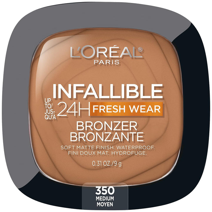Infallible up to 24H Fresh Wear Soft Matte Longwear Bronzer. Waterproof, Heatproof, Transfer, Humidity and Sweatproof, Fair, 0.31 Oz
