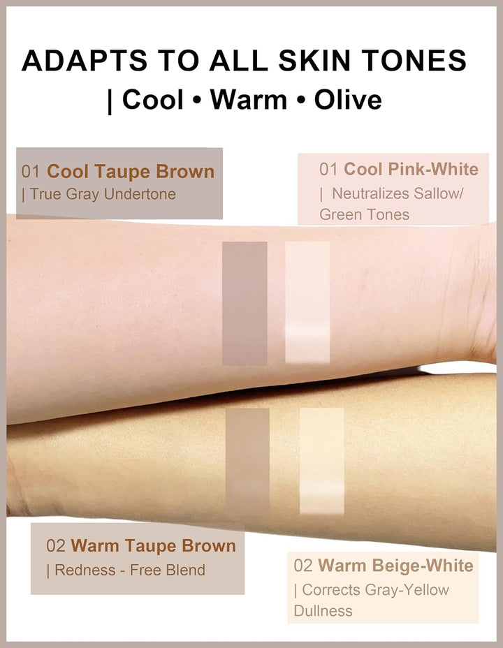 Cool Toned Liquid Contour Stick，Grey Nose Contour with Brush for Fair Pale Light Olive Skin,Long Lasting Cream Bronzer Gray, Blendable Lightweight Contouring Makeup Vegan & Cruelty-Free#01