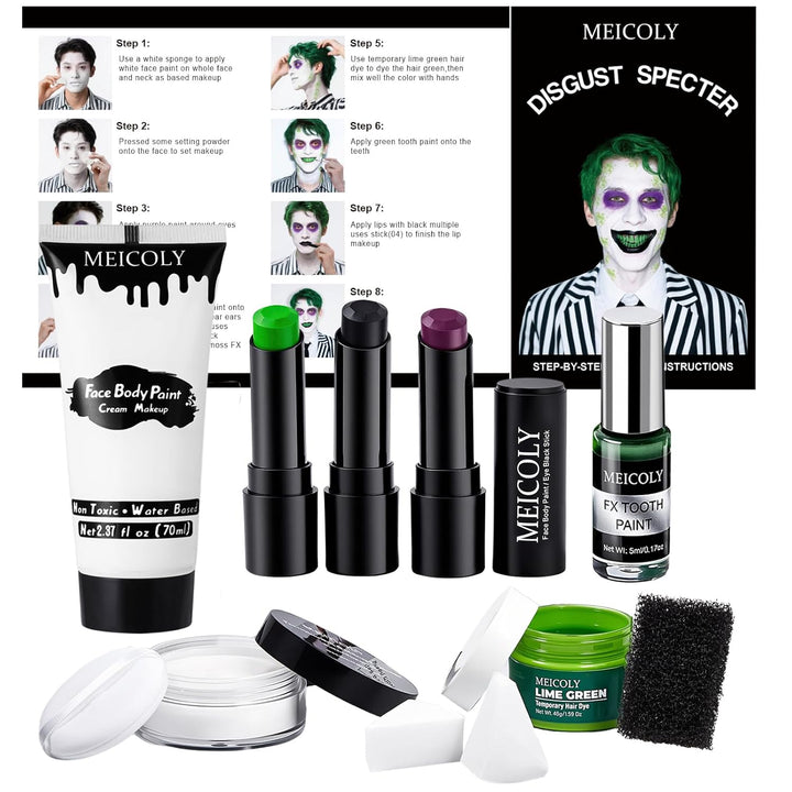 Green Face Body Paint,Halloween SFX Witch Makeup Elphaba Costume Face Paint,Camouflage Gamora Hunting Hulk Body Paint for Adults and Kids,St. Patrick’S Day Face Paint Makeup Accessories