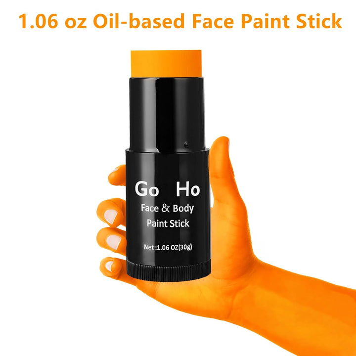 Cream-Blendable Orange Face Paint Stick (1.06 Oz),Full Orange Body Paint for Adults Children Halloween Cosplay SFX Makeup,Waterproof Orange Eye Black Stick