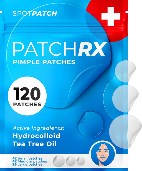 Pimple Patches for Face (120 Patches), Hydrocolloid Acne Patches with Tea Tree Oil, Pimple Patch Pimple Stickers - Hydrocolloid Patch Acne Dots - Acne Pimple Patches for Face - Zit Patches