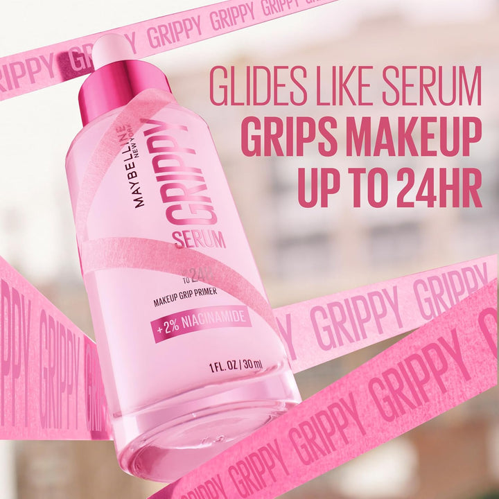 Grippy Serum Primer, Hydrating Makeup Primer with 2% Niacinamide for up to 24HR Make up Wear, Clear, 1 Count