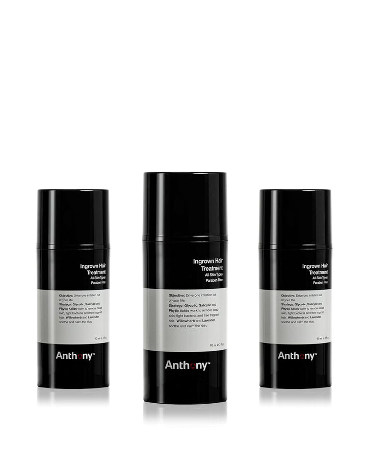 Ingrown Hair Treatment for Men, Gel Solution to Calm Razor Burn, Scar and Redness Eliminator, Bump Removal, 3 Fl Oz, Pack of 3