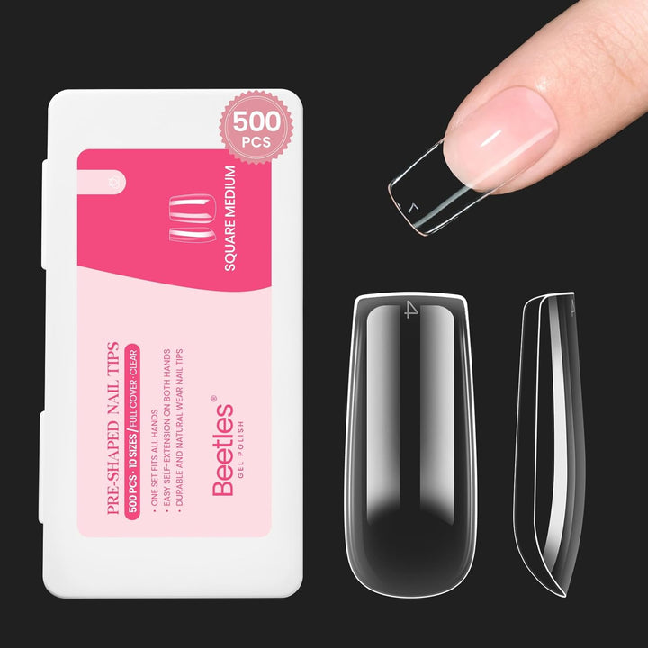 Beetles 9 in 1 Nail Glue Gel for Nail Tips and Clear Acrylic Nails Long Lasting, Curing Needed UV Extension Glue for False Nail Tips and Press on Nails, Christmas Nail Art