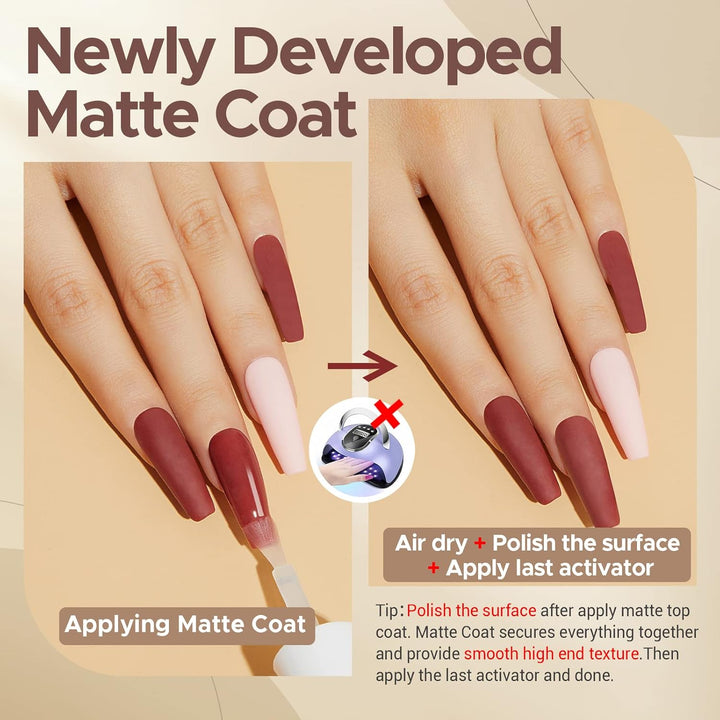 3 Pcs Dip Powder Liquid Set, Base Top Coat with Activator Matte Coat Comprehensive Professional Dipping Powder Essential Set for Dip Nail Art, 15 Ml 0.5 Oz Fast Dry No Nail Lamp Needed