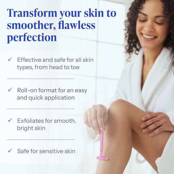 Razor Bump Solution Refillable Roll-On Solution for Unsightly Razor Bumps, Ingrown Hair and Razor Burns, Post Shaving and Waxing Toner for Men and Women, 2.5 Oz