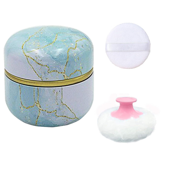Body Powder Puff and Container for Dusting Powder, Women Powder Puff and Powder Case for Bath and Travel (Romantic Flowers)