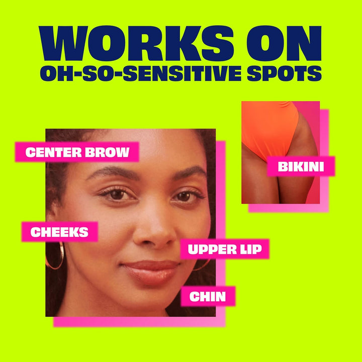 Hair Remover Wax Ready Strips, Face and Bikini Hair Removal Wax Strips, Orchid and Cherry Blossom Extracts, Dermatologist Tested, plus 4 Non-Flushable Post Wipes, 40 Count