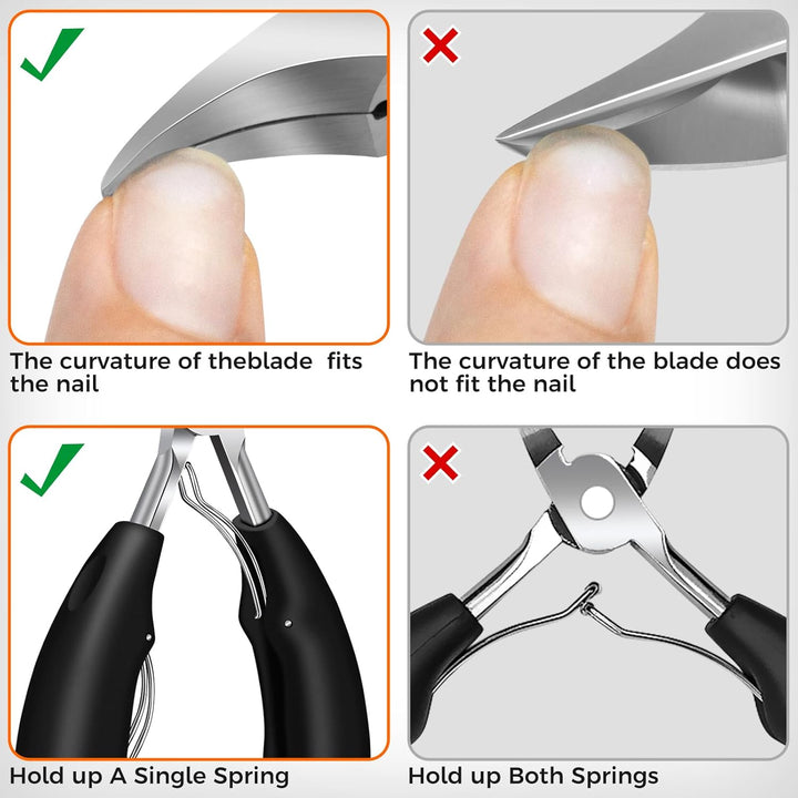 Toenail Clippers for Seniors Thick Toenails, Large Toe Nail Clippers for Men Thick Nails with Wide Opening, Sharp Heavy Duty Ingrown Toenail Clippers Nail Cutter Long Handle with Slanted Blade