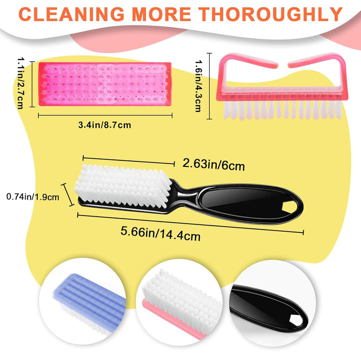 8 PCS Nail Brush for Cleaning Fingernails, Handle Grip Nail Scrubber Brush, Cleaner Brushes Manicure Tools Scrub Brushes Kit, Toenail Brush to Clean under Nails Pedicure Foot Small Brush Women Men
