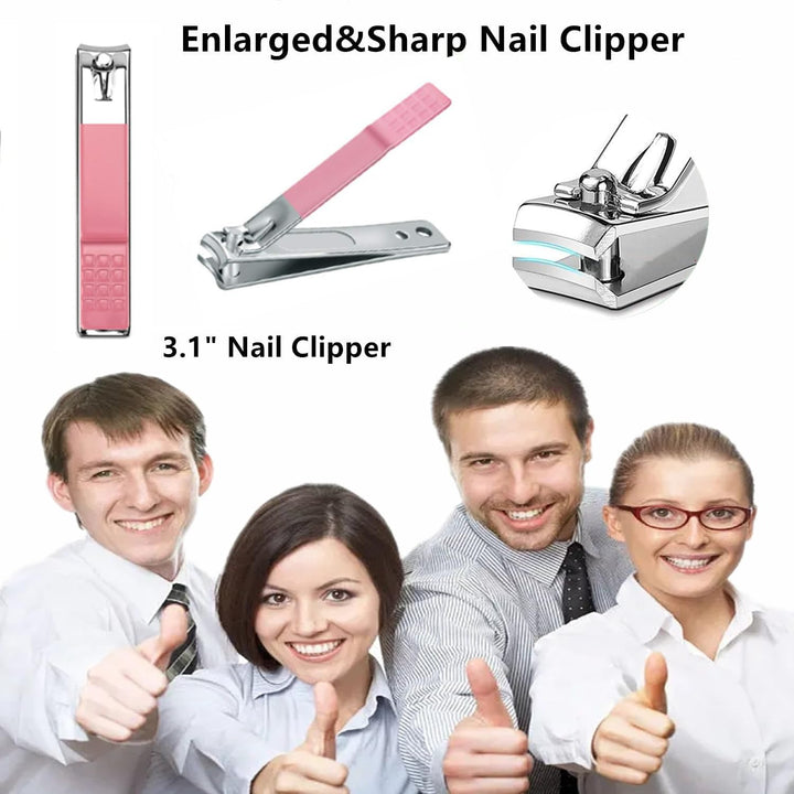 Nail Clippers Set Women Manicure Kit Nail Cuticle Kit with Nail Clippers Nail Cuticle Trimmer Pusher Glass Nail File Nail and Cuticle Care Kit Travel Nail Set Manicure Tools Cuticle Set with Case